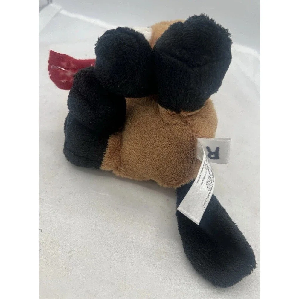 Animal Adventure Beaver Plush 7” Brown Red Scarf Christmas Winter Stuffed Animal